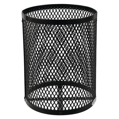 Global Industrial Outdoor Diamond Steel Trash Can Rain Bonnet Lid 36 Gal Black