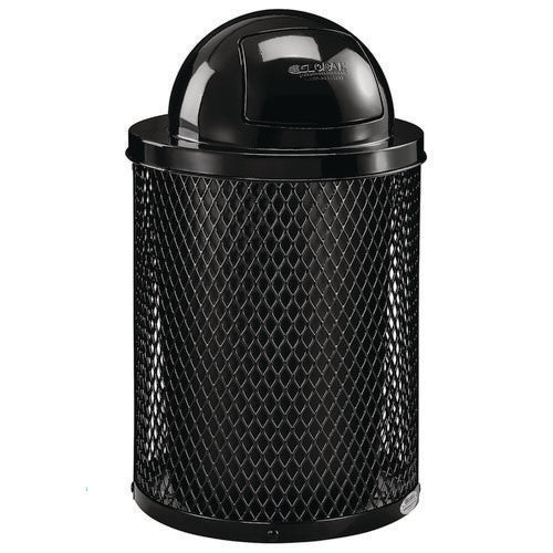 Global Industrial Outdoor Diamond Industrial Steel Trash Can 36 Gal Black