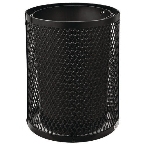 Global Industrial Outdoor Diamond Industrial Steel Trash Can 36 Gal Black