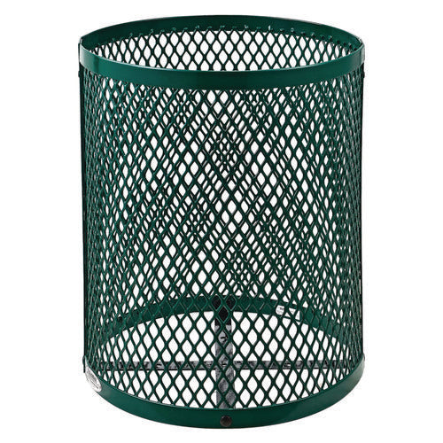 Global Industrial Outdoor Diamond Steel Trash Can 36 Gal Dome Lid Green