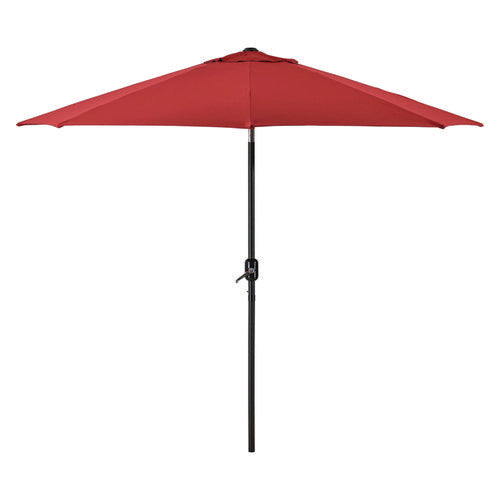 Global Industrial Outdoor Umbrella With Tilt Mechanism 102" Span 94" Long Red Canopy Black Handle