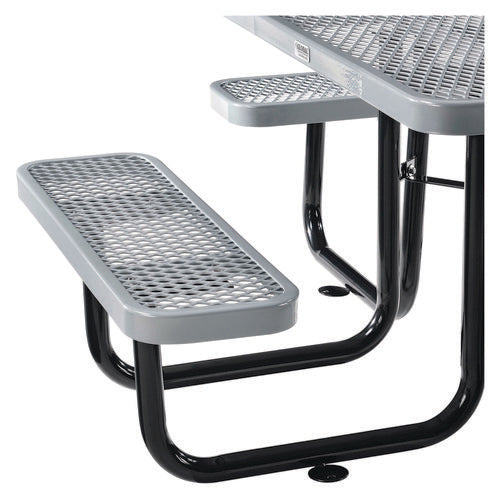 Global Industrial Expanded Steel Picnic Table Square 81x81x29.5 Gray Top Gray Base/legs