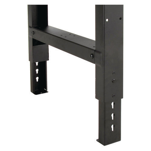 Global Industrial Standard Duty Butcher Block Top Adjustable Height Workbench 2000 Lbs 48x30x30.88 To 36.88 Maple/black