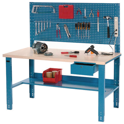 Global Industrial Complete Industrial Workbench 800 Lbs 60x30x57.5 To 62.5 Blue