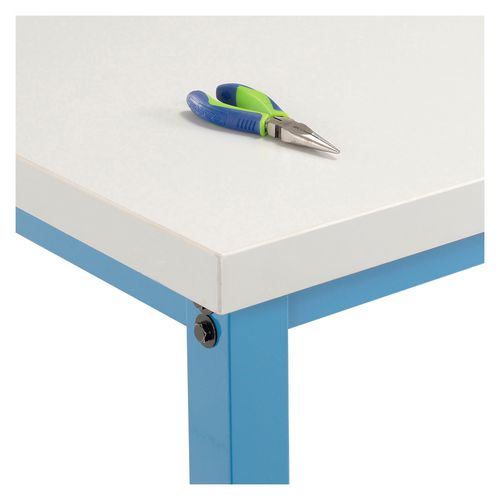 Global Industrial Adjustable Height Heavy Duty Workbenches 5000 Lbs 72x30x31.63 To 43.63 White/blue