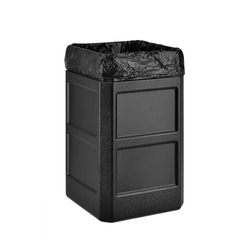 Global Industrial Square Plastic Waste Receptacle Dome Lid With Open Sides 42 Gal Black