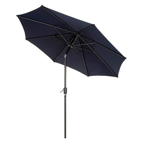 Global Industrial Outdoor Umbrella With Tilt Mechanism 102" Span 94" Long Navy Blue Canopy Black Handle
