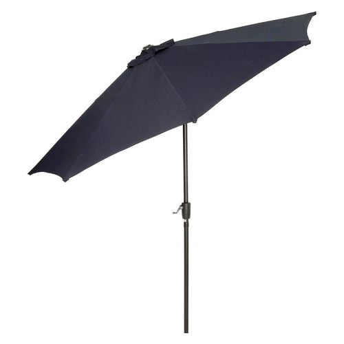 Global Industrial Outdoor Umbrella With Tilt Mechanism 102" Span 94" Long Navy Blue Canopy Black Handle