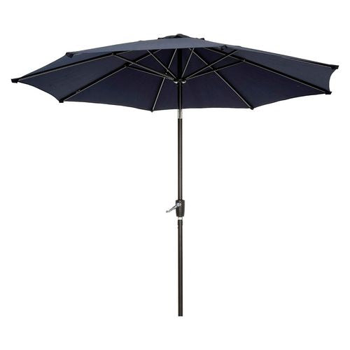 Global Industrial Outdoor Umbrella With Tilt Mechanism 102" Span 94" Long Navy Blue Canopy Black Handle