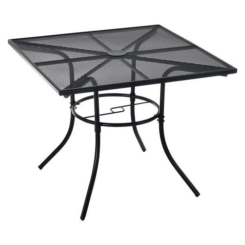 Global Industrial Interion Mesh Cafe Table And Chair Sets Square 48x48x29 Black Top Black Base/legs