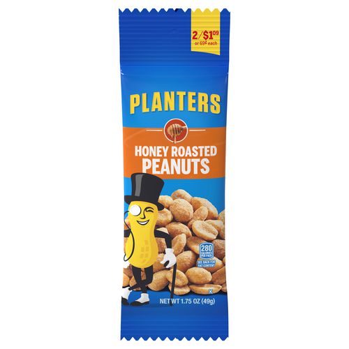 Planters Honey Roasted Peanuts 1.75 Oz Tubes 18 Tubes/box 2 Boxes/Case