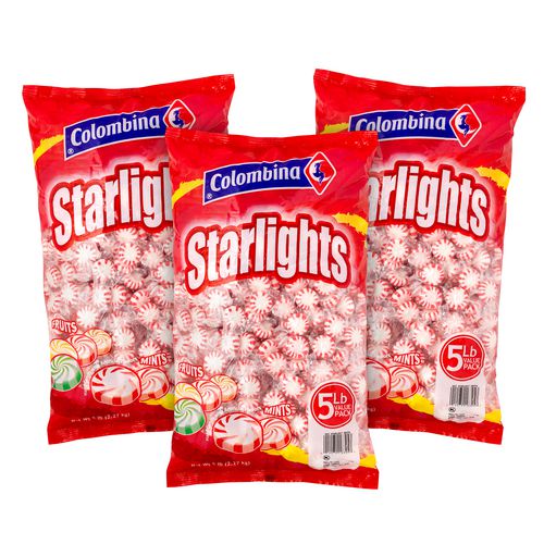 Colombina Peppermint Starlight Mints 5 Lb Bag 3/Case