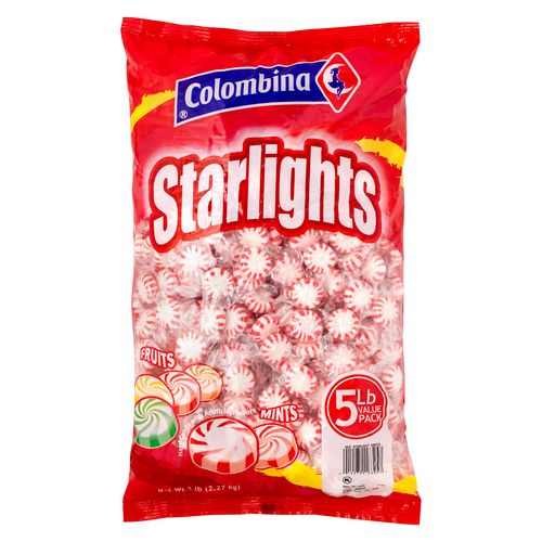 Colombina Peppermint Starlight Mints 5 Lb Bag 3/Case