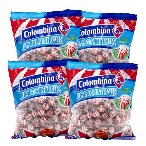 Colombina Jumbo Peppermint Balls 0.32 Oz Individually Wrapped 120/bag 4 Bags/Case