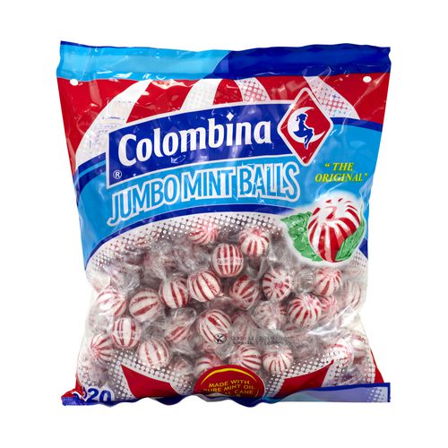 Colombina Jumbo Peppermint Balls 0.32 Oz Individually Wrapped 120/bag 4 Bags/Case