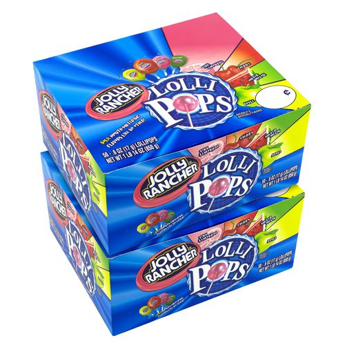 Jolly Rancher Lollipops Assortment Assorted Flavors 0.6 Oz Individually Wrapped 50/box 2 Boxes/Case