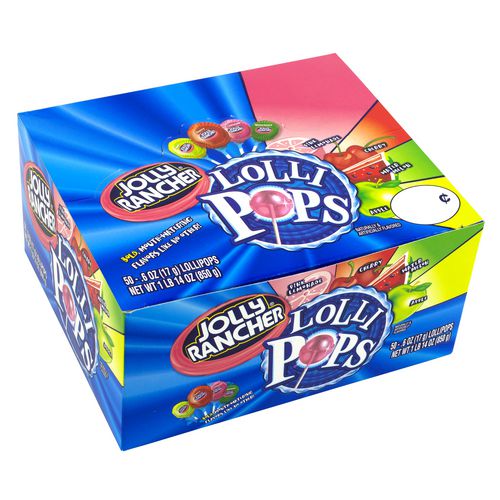 Jolly Rancher Lollipops Assortment Assorted Flavors 0.6 Oz Individually Wrapped 50/box 2 Boxes/Case