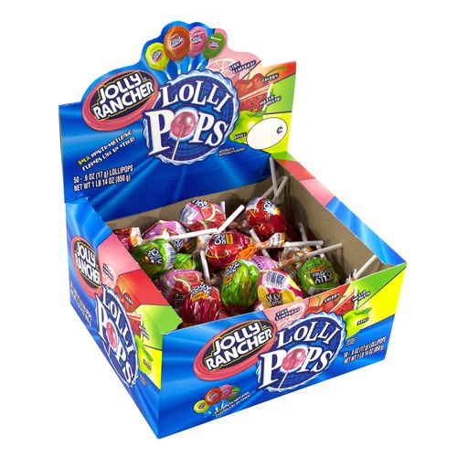 Jolly Rancher Lollipops Assortment Assorted Flavors 0.6 Oz Individually Wrapped 50/box 2 Boxes/Case