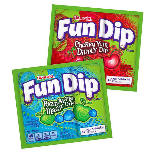 Lik-m-aid Fun Dip Candy Assorted Flavors 0.43 Oz Pouch 48/box 2 Boxes/Case