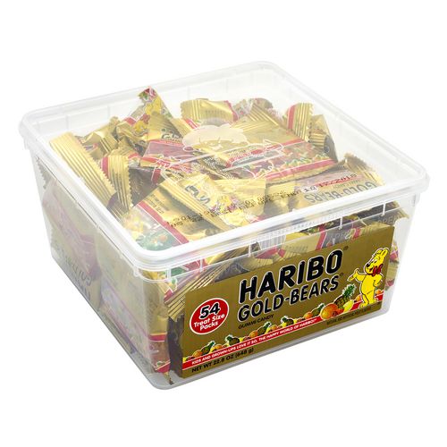 Haribo Goldbears Gummi Candy Assorted Flavors 0.4 Oz Pouch 54/tub 2 Tubs/Case