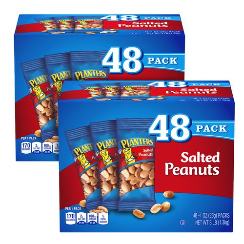 Planters Salted Peanuts 1 Oz Pouch 48/box 2 Boxes/Case