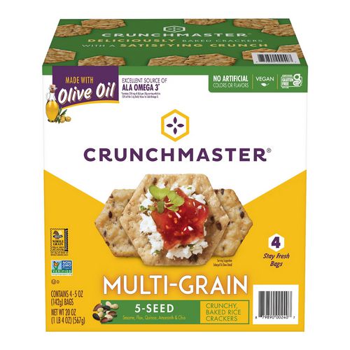 Crunchmaster 5-seed Multi-grain Crunchy Oven Baked Crackers Original 5 Oz Bags 4/box 2 Boxes/Case