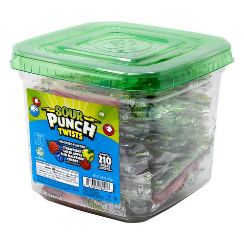 Sour Punch Twists Variety 2.59 Lb Tub Approx. 210 Pieces/tub 2 Tubs