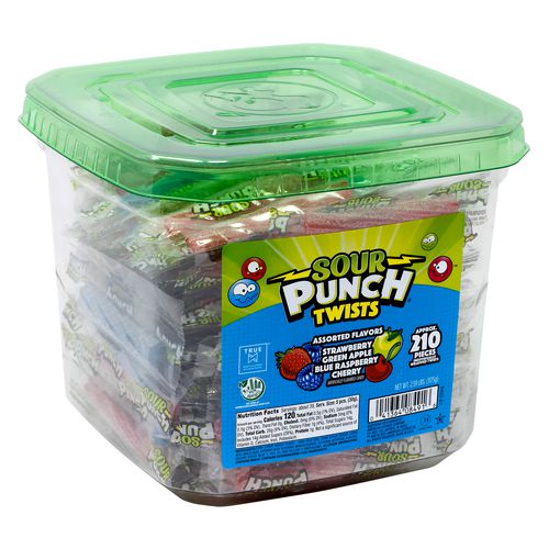 Sour Punch Twists Variety 2.59 Lb Tub Approx. 210 Pieces/tub 2 Tubs