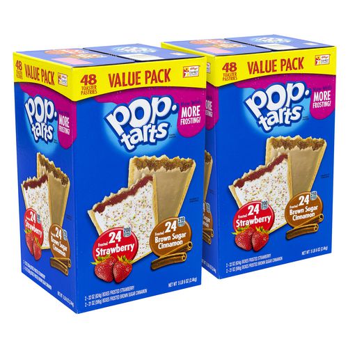 Kellogg's Pop Tarts Brown Sugar Cinnamon/strawberry 2/pouch 24 Pouches Box 2 Boxes/Case