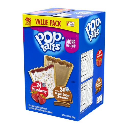 Kellogg's Pop Tarts Brown Sugar Cinnamon/strawberry 2/pouch 24 Pouches Box 2 Boxes/Case