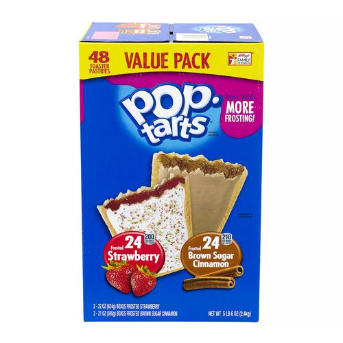 Kellogg's Pop Tarts Brown Sugar Cinnamon/strawberry 2/pouch 24 Pouches Box 2 Boxes/Case