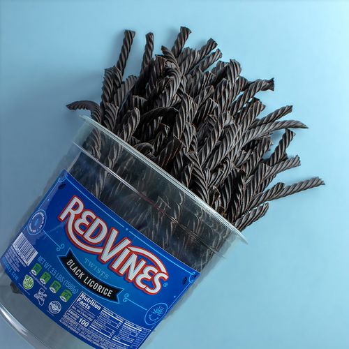 Red Vines Black Licorice Twists 3.5 Lb Jar 2/Case