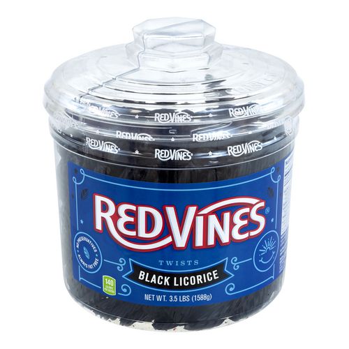 Red Vines Black Licorice Twists 3.5 Lb Jar 2/Case