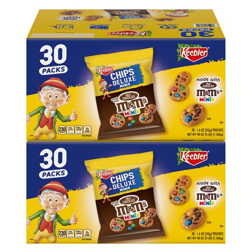 Keebler M&m Cookie Packs Chocolate 1.6 Oz Pouch 30/box 2 Boxes/Case