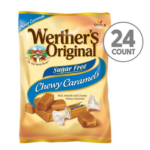 Werther's Original Chewy Caramels Sugar Free 1.48 Oz Bag 24/Case