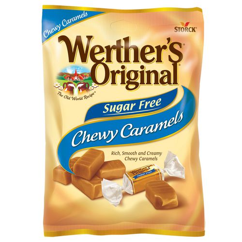 Werther's Original Chewy Caramels Sugar Free 1.48 Oz Bag 24/Case