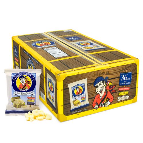 Pirate's Booty Natural Aged White Cheddar Baked Corn Puffs 0.5 Oz Bag 36/box 2 Boxes/Case