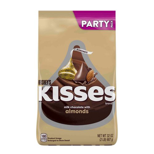 Hershey's Kisses With Almonds Milk Chocolate 32 Oz Pack 2 Packs/Case