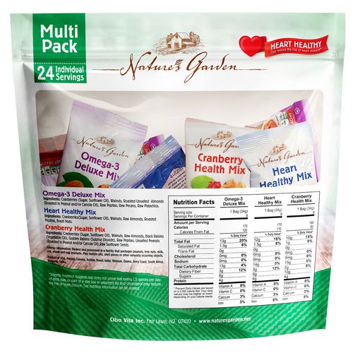 Nature's Garden Healthy Trail Mix Snack Packs Assorted Flavors 1.2 Oz Pouch 24/bag 2 Bags/Case