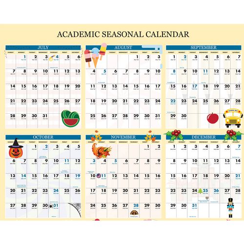 House Of Doolittle Recycled Academic Seasonal Laminated Wall Calendar Illustrated Seasons 24x37 12-month (july To June) 2024 To 2025