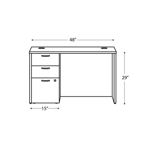 HON Mod Single Pedestal Desk Bundle 48"x30"x29" Sepia Walnut