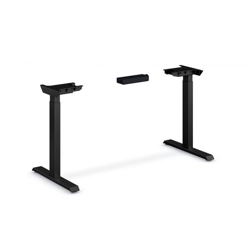 HON Coordinate Height Adjustable Desk Bundle 2-stage 46"x22"x27.75" To 47" Florence Walnut\black