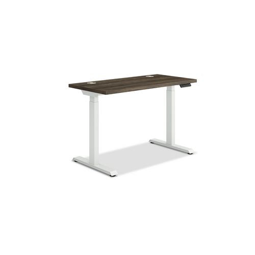 HON Coordinate Height Adjustable Desk Bundle 2-stage 46"x22"x27.75" To 47" Florence Walnut/designer White