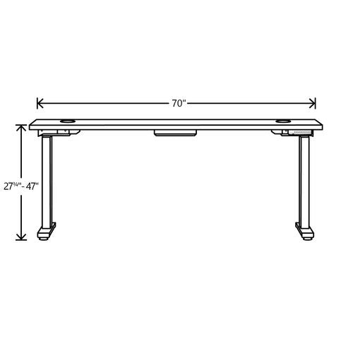 HON Coordinate Height Adjustable Desk Bundle 2-stage 70"x22"x27.75" To 47" Silver Mesh\black