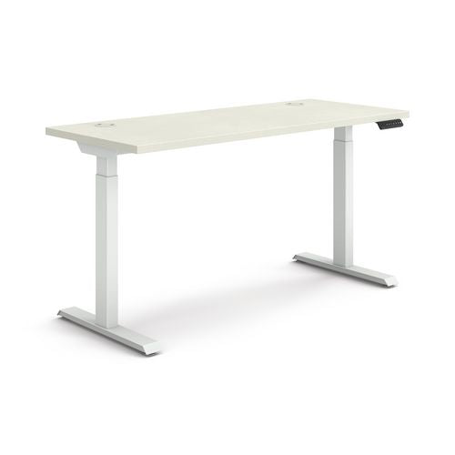 HON Coordinate Height Adjustable Desk Bundle 2-stage 58"x22"x27.75" To 47" Silver Mesh/designer White