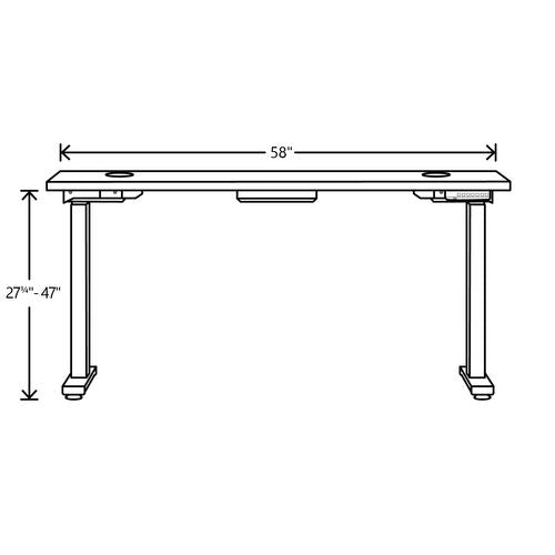 HON Coordinate Height Adjustable Desk Bundle 2-stage 58"x22"x27.75" To 47" Silver Mesh/designer White