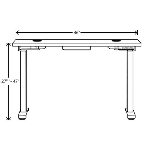HON Coordinate Height Adjustable Desk Bundle 2-stage 46"x22"x27.75" To 47" Pinnacle\black