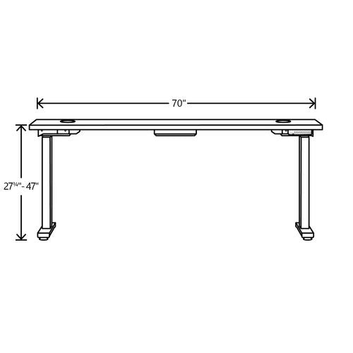 HON Coordinate Height Adjustable Desk Bundle 2-stage 70"x22"x27.75" To 47" Pinnacle\silver