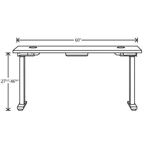 HON Mod Height Adjustable Desk Bundle 60"x30"x27.5" To 46.75" Slate Teak/silver
