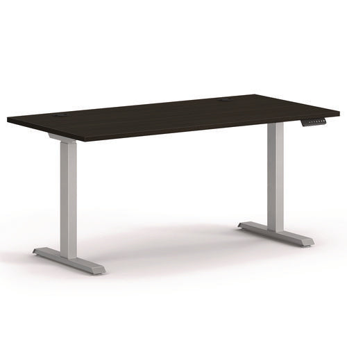 HON Mod Height Adjustable Desk Bundle 60"x30"x27.5" To 46.75" Java Oak/silver